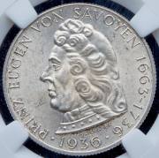 2 шиллинга 1936 "200 лет со дня смерти Принца Евгения Савойского" (Австрия) (в слабе)