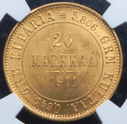 20 марок 1911 (Финляндия) (в слабе) L