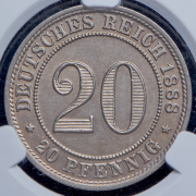 20 пфеннингов 1888 (Германия) (в слабе) А