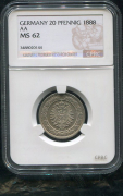 20 пфеннингов 1888 (Германия) (в слабе)