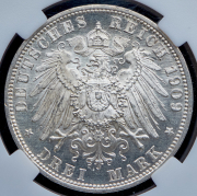 3 марки 1909 "Смерть Карла Гюнтера" (Шварцбург-Зондерсгаузен) (в слабе)