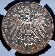 3 марки 1910 (Саксония) (в слабе)