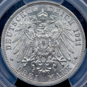 3 марки 1911 "25-летие свадьбы Вильгельма и Шарлоты" (Вюртемберг) (в слабе) F