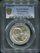 3 марки 1911 "25-летие свадьбы Вильгельма и Шарлоты" (Вюртемберг) (в слабе)