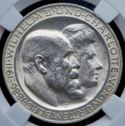 3 марки 1911 "25-летие свадьбы Вильгельма и Шарлоты" (Вюртемберг) (в слабе) F