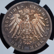 3 марки 1913 (Саксония) (в слабе)