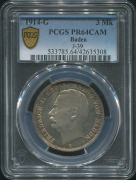 3 марки 1914 (Баден) (в слабе)