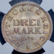 3 марки 1924 (Германия) (в слабе) А