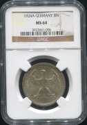 3 марки 1924 (Германия) (в слабе)