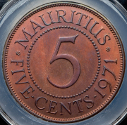 5 центов 1971 (Маврикий) (в слабе)