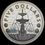 5 долларов 1973 "Фонтан" (Барбадос)