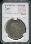 5 франков 1889 (Швейцария) (в слабе)