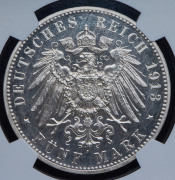 5 марок 1913 (Вюртемберг) (в слабе)