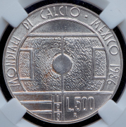 500 лир 1986 "Чемпионат мира по футболу в Мексике" (Сан-Марино) (в слабе)