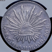 8 реалов 1890 (Мексика) (в слабе)