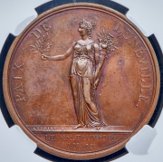 Медаль "Медаль Люневильский мир. Бонапарт первый консул Франции" 1801 (Франция) (в слабе)