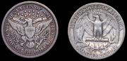 Набор из 2-х сер. монет 1/4 доллара (США)