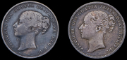Набор из 2 сер. монет 1 шиллинг 1858, 1878 (Великобритания)