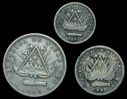 Набор из 3 сер. монет 1880 (Никарагуа)