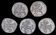 Набор из 5 сер. монет 2 денария 1566-1570 (Вильно)
