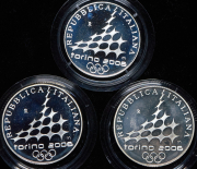 Набор из 6 монет "Олимпиада в Турине" 2006 (Италия) (в п/у)