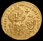 Солид. Констант II и Константин IV. Византия