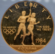 10 долларов 1984 “Олимпиада“ (США)  (в слабе)