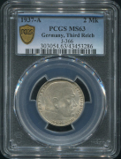 2 марки 1937 (Германия) (в слабе)