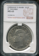 5 марок 1913 (Бавария) (в слабе)