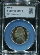 5 центов 1999 (США) (в слабе)