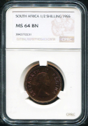 1/2 шиллинга 1955 (Южная Африка) (в слабе)