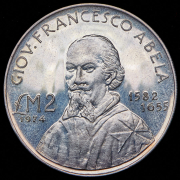 2 лиры 1974 "Джованни Франческо Абела" (Мальта)