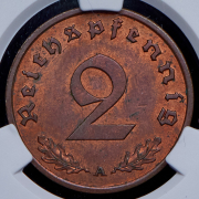 2 пфеннига 1939 (Германия) (в слабе) A