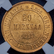 20 марок 1913 (Финляндия) (в слабе) S