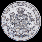 5 марок 1908 (Гамбург) J