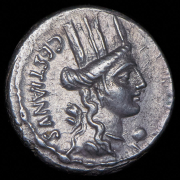 Денарий. Марк Плеторий Цестиан. Рим республика