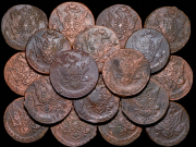 Набор из 20 медных монет 5 копеек 1764-1785