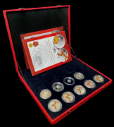 Набор из 9 сер. медалей и жетонов (в п/у)