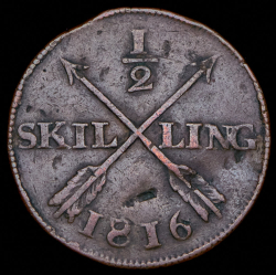 1/2 скиллинга 1816 (Швеция)