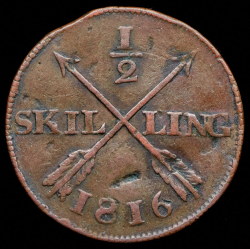 1/2 скиллинга 1816 (Швеция)
