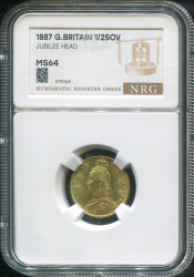 1/2 соверена 1887 (Великобритания) (в слабе)