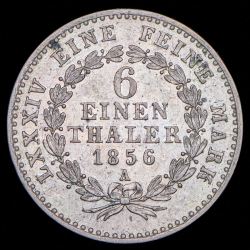 1/6 талера 1856 (Ангальт-Бернбург) А