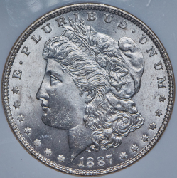 1 доллар 1887 (США) (в слабе) без букв