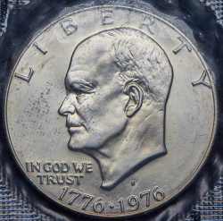 1 доллар 1976 "200 лет независимости США" (в запайке)  S