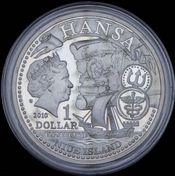 1 доллар 2010 "Ганзейский союз - Великий Новгород" (Ниуэ)