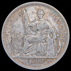 1 пиастр 1909 (Французский Индокитай) А