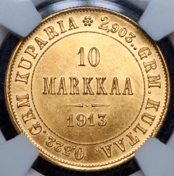 10 марок 1913 (Финляндия) (в слабе) S