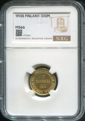 10 марок 1913 (Финляндия) (в слабе)