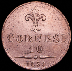 10 торнези 1859  (Королевство обеих Сицилий)