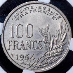 100 франков 1954 (Франция) (в слабе) В